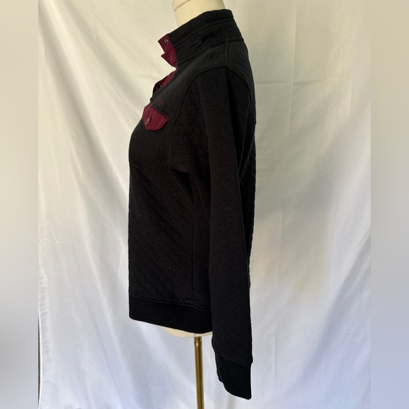 Spyder Quilted Pullover Sweater - Black & Maroon M - Picture 2 of 6